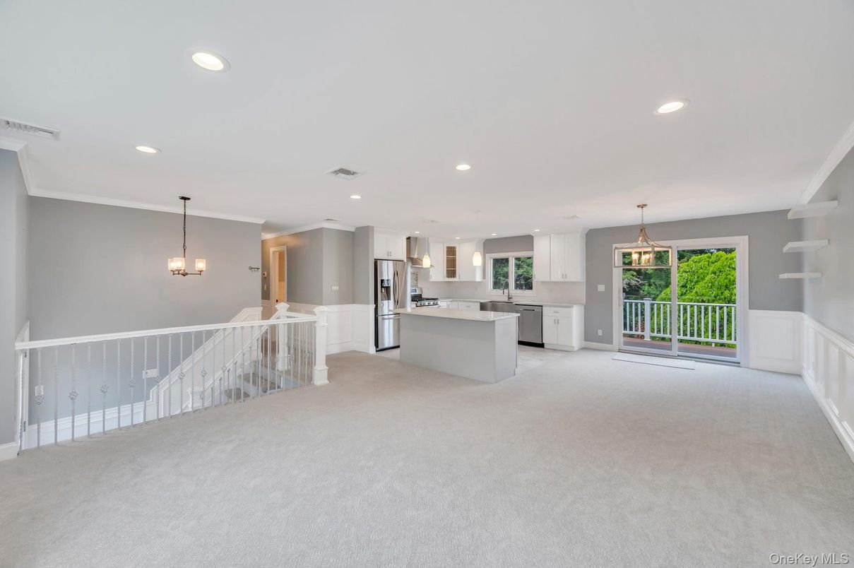 Empty room, Interior, Kitchen, Pendant Lights, Recessed Lighting