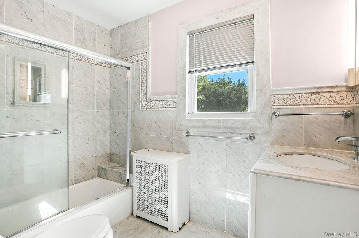 Bathroom, Glass Shower, Interior, Marble Walls