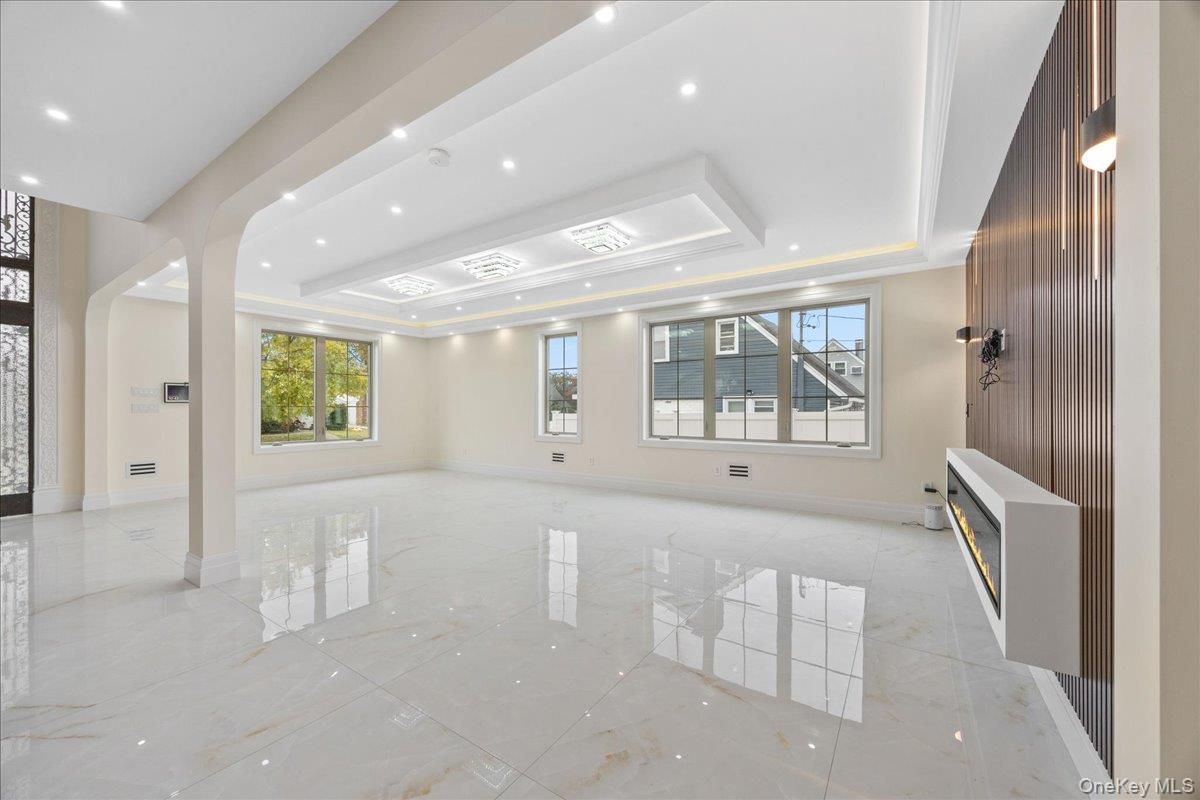 Empty room, Fireplace, Interior, Recessed Lighting