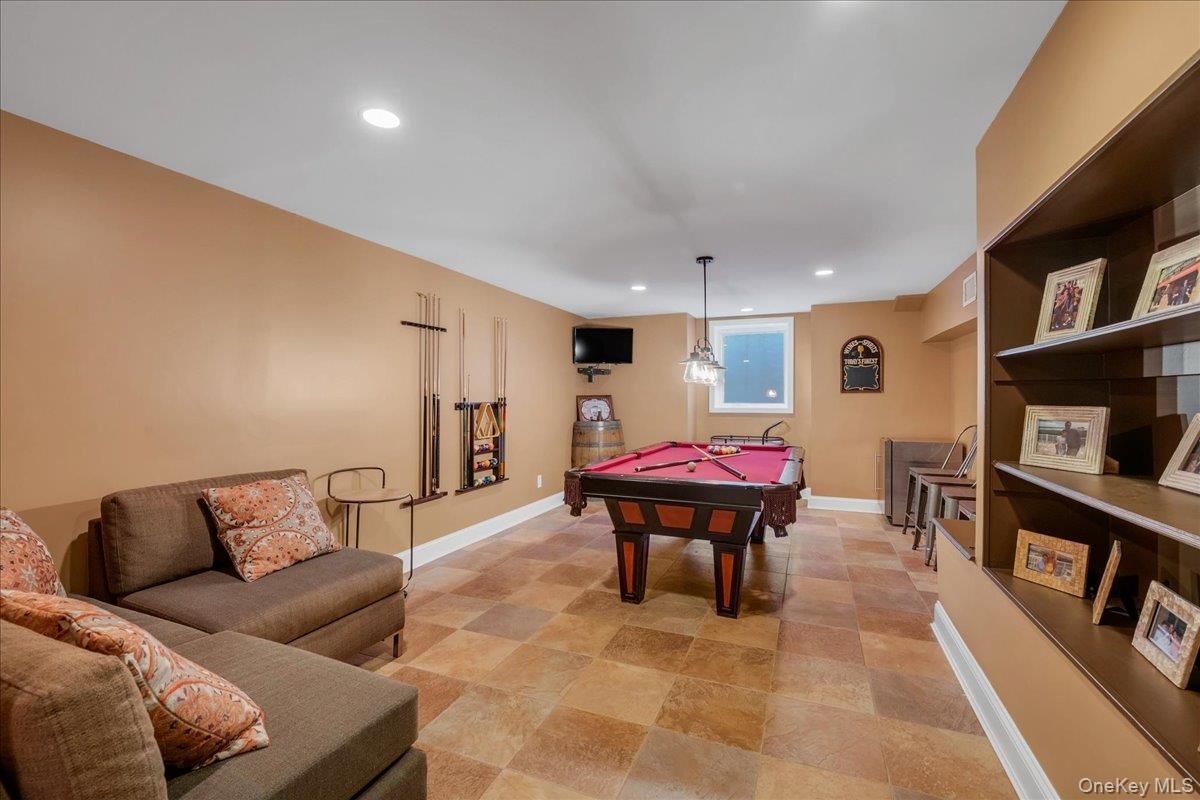 Billiard Table, Game Room, Interior, Pendant Lights, Recessed Lighting