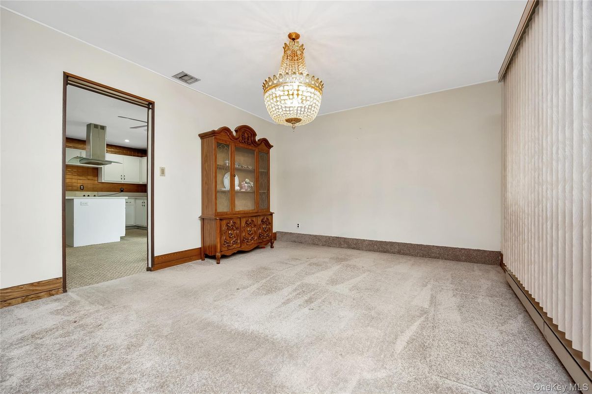 Chandelier, Empty room, Interior, Kitchen, Recessed Lighting