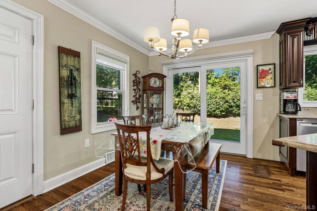 Chandelier, Dining room, Interior, Wood Texture Flooring