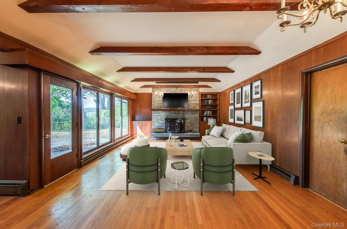 Fireplace, Interior, Living room, Wooden Beams, Wood Texture Flooring, Wooden Walls