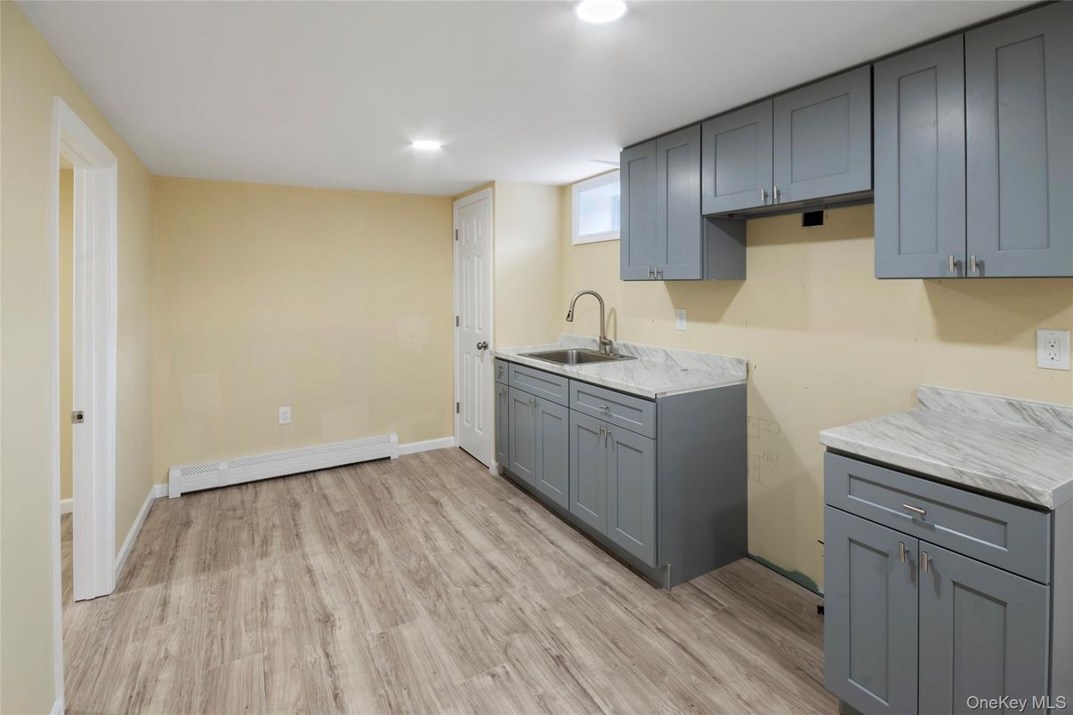 Interior, Kitchen, Recessed Lighting, Wood Texture Flooring