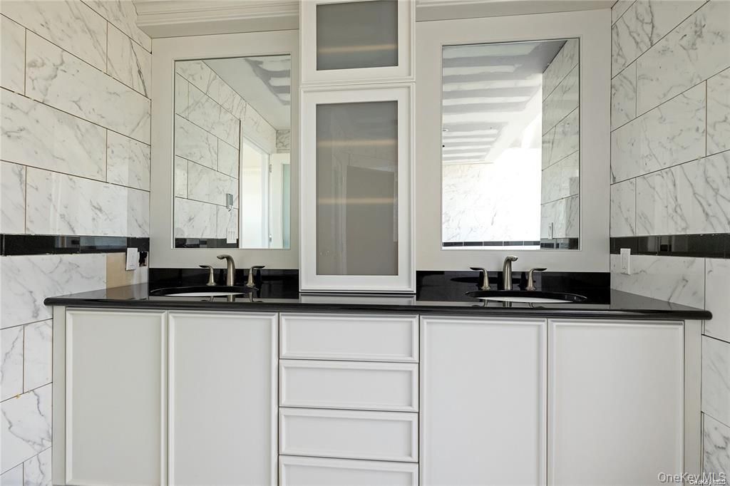 Bathroom, Dual Sink Vanities, Interior, Marble Walls