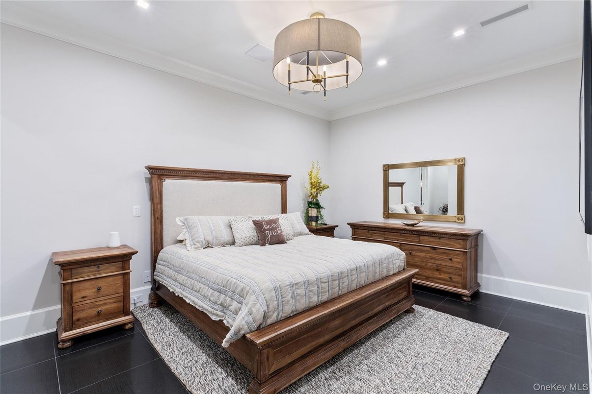 Bedroom, Chandelier, Interior, Recessed Lighting