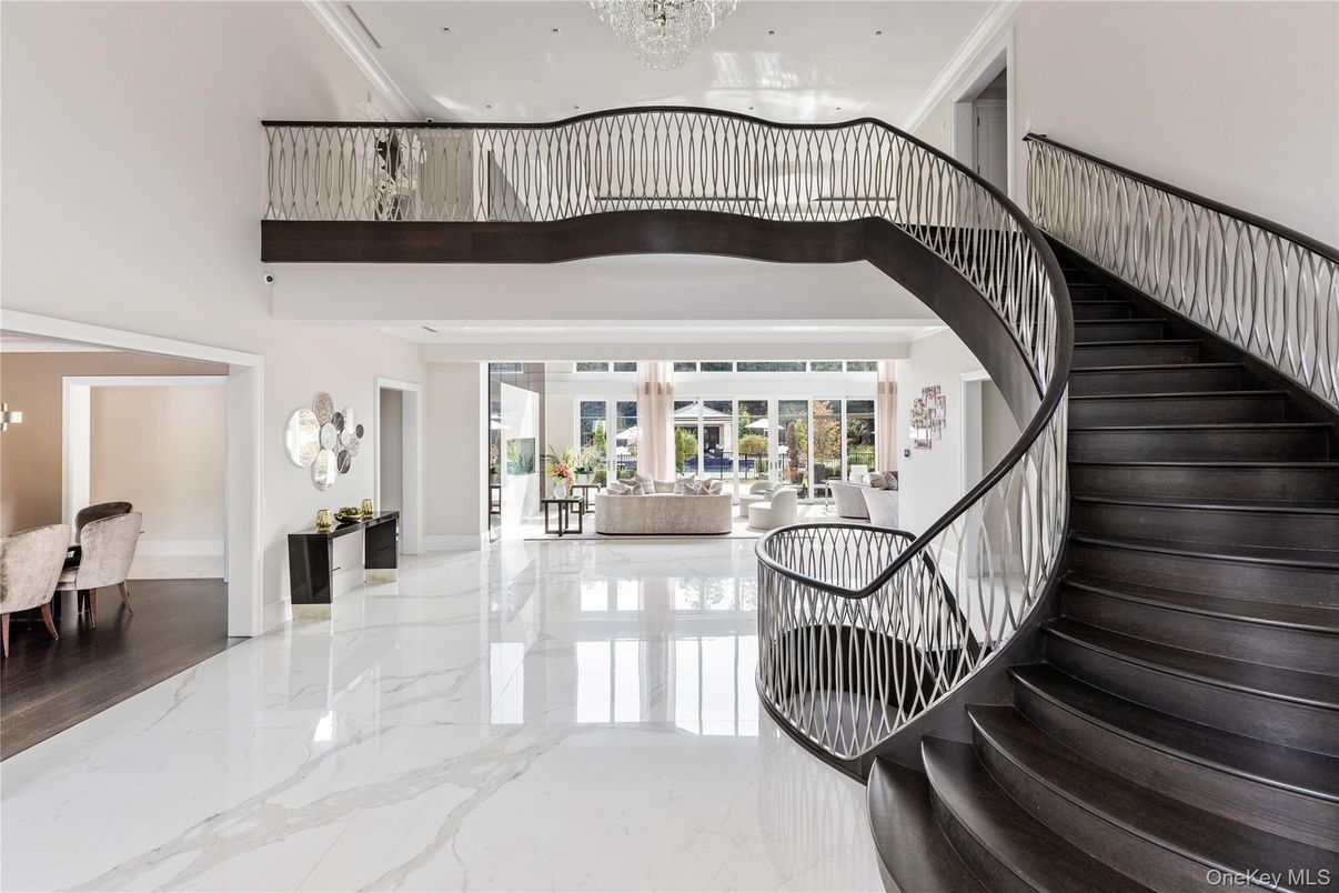 Chandelier, Interior, Marble, Recessed Lighting