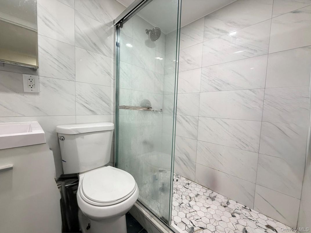 Bathroom, Glass Shower, Interior, Marble Walls