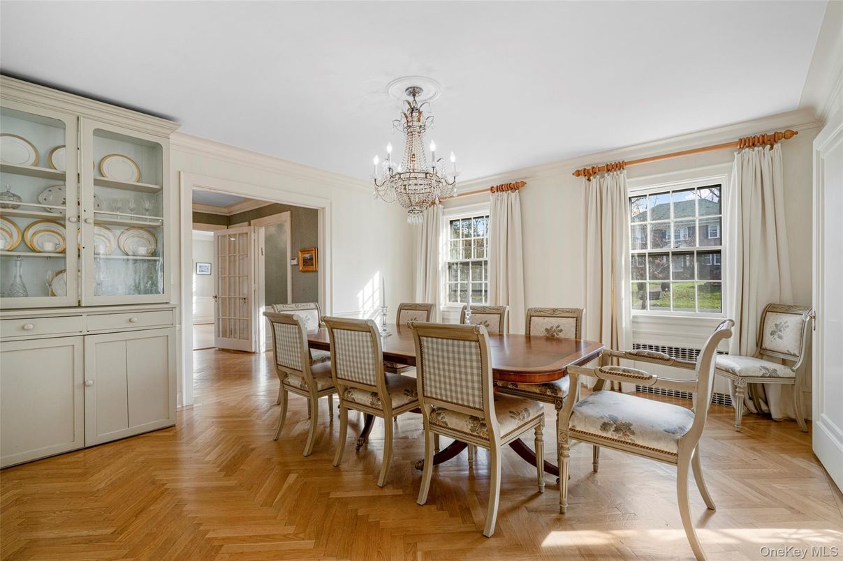 Chandelier, Dining room, Interior, Wood Texture Flooring