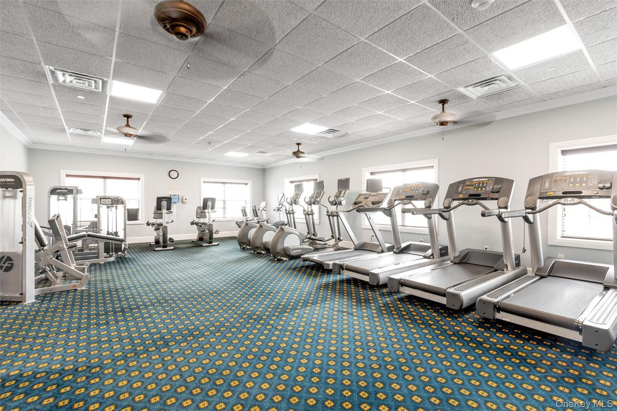 Fitness Equipment, Gym, Interior, Recessed Lighting