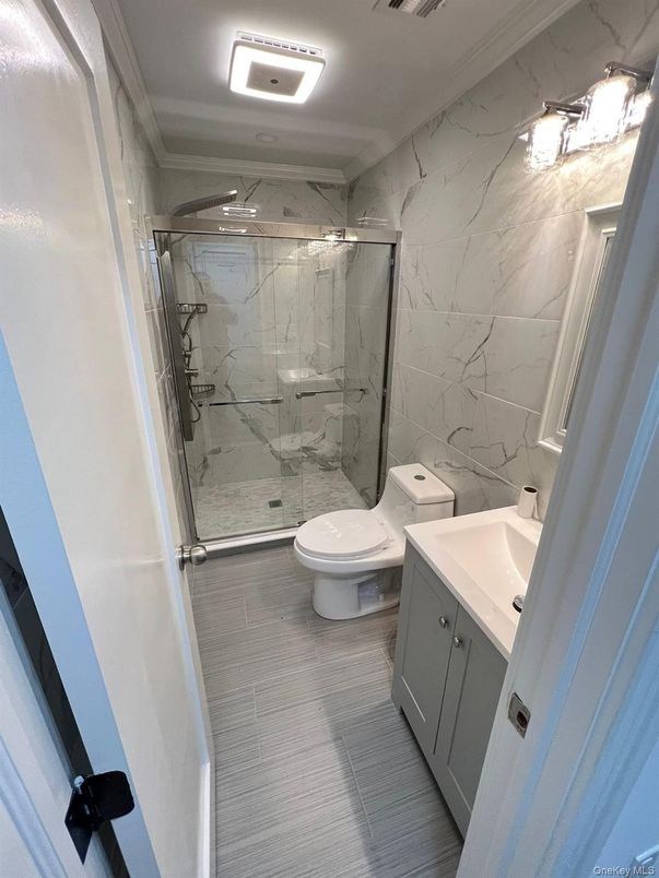 Bathroom, Glass Shower, Interior, Marble Walls