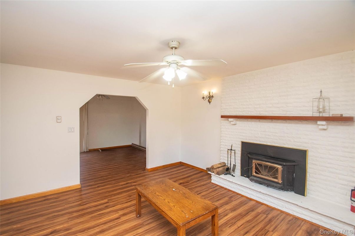 Empty room, Fireplace, Interior, Wood Texture Flooring