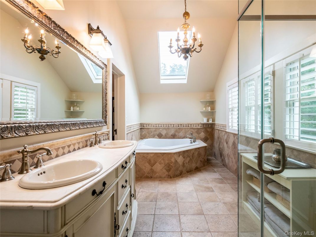 Bathroom, Chandelier, Interior