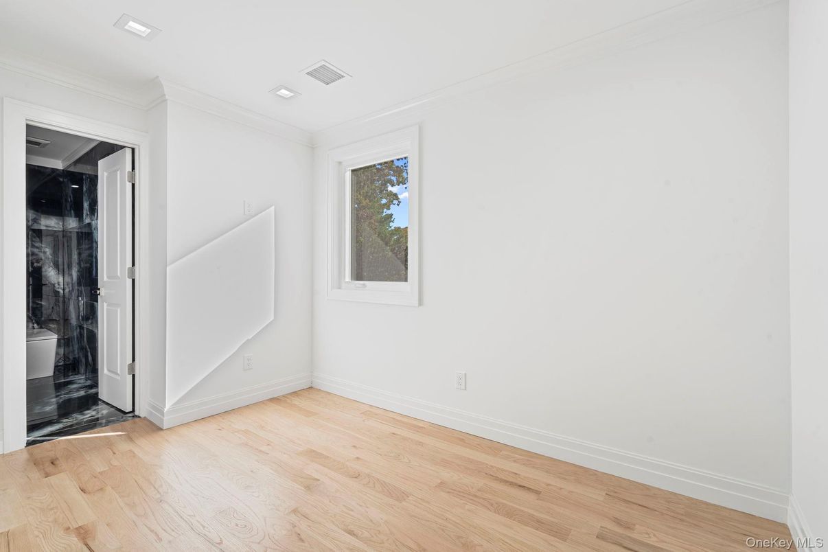 Bathroom, Empty room, Interior, Recessed Lighting, Wood Texture Flooring