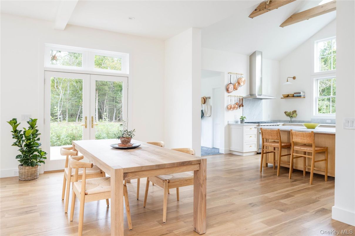 Dining room, Interior, Kitchen, Wooden Beams, Wood Texture Flooring