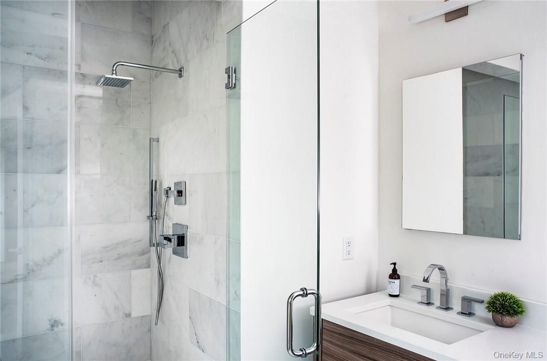 Bathroom, Glass Shower, Interior, Marble Walls