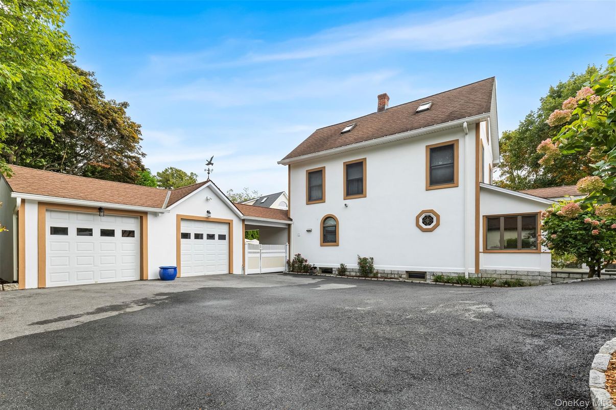 Attached, Detached Garage, Exterior, Facade, Spanish Mediterranean