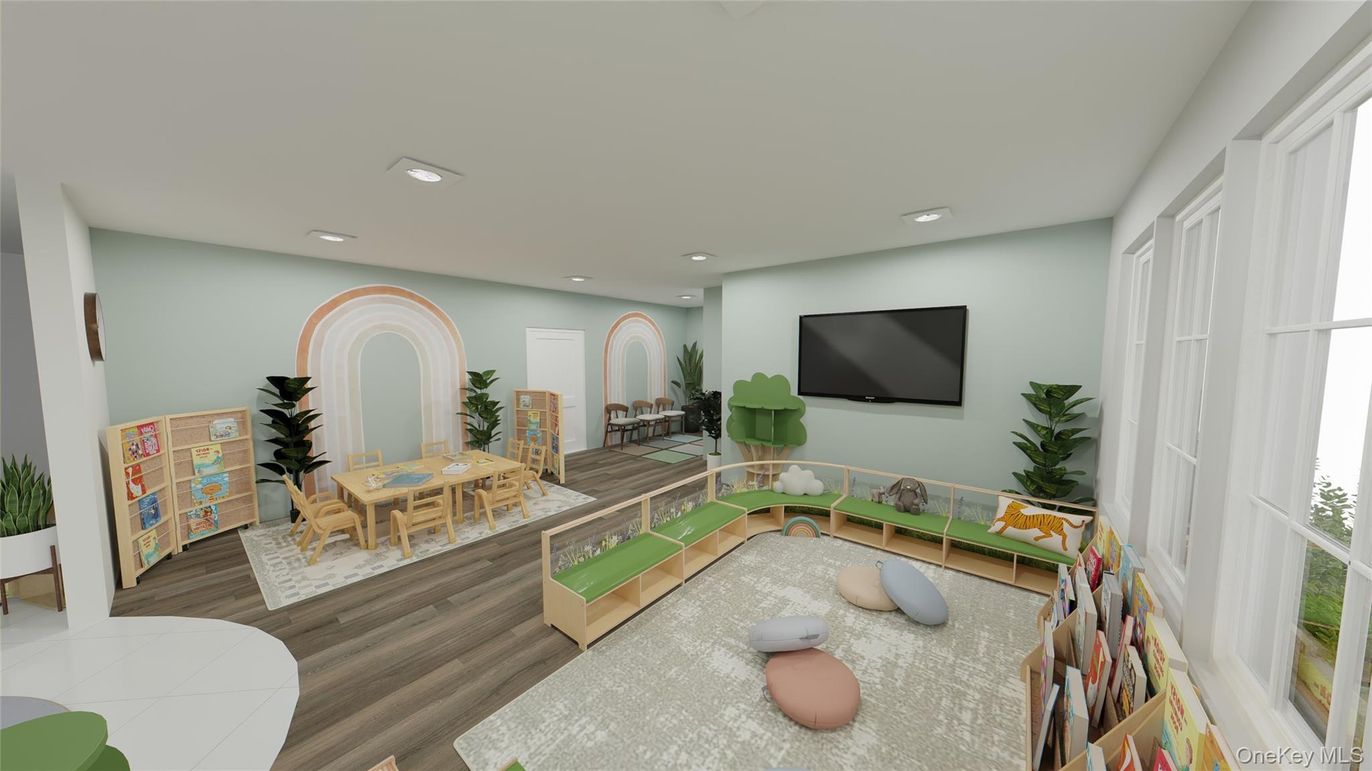 Dining room, Interior, Living room, Recessed Lighting, Wood Texture Flooring