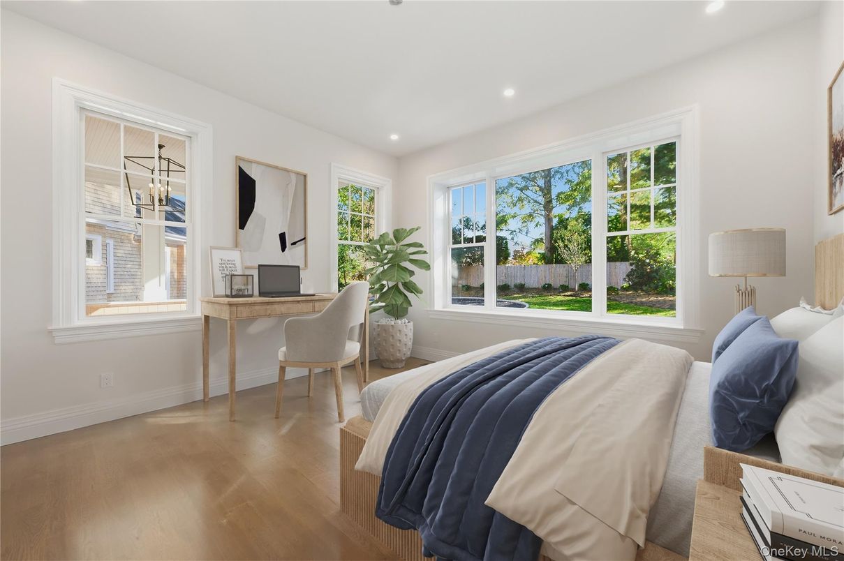 Bedroom, Home Office, Interior, Recessed Lighting, Wood Texture Flooring