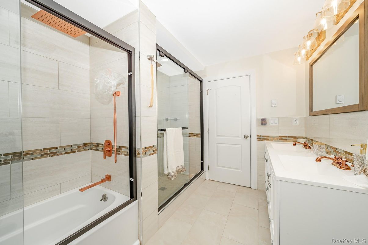 Bathroom, Dual Sink Vanities, Glass Shower, Interior