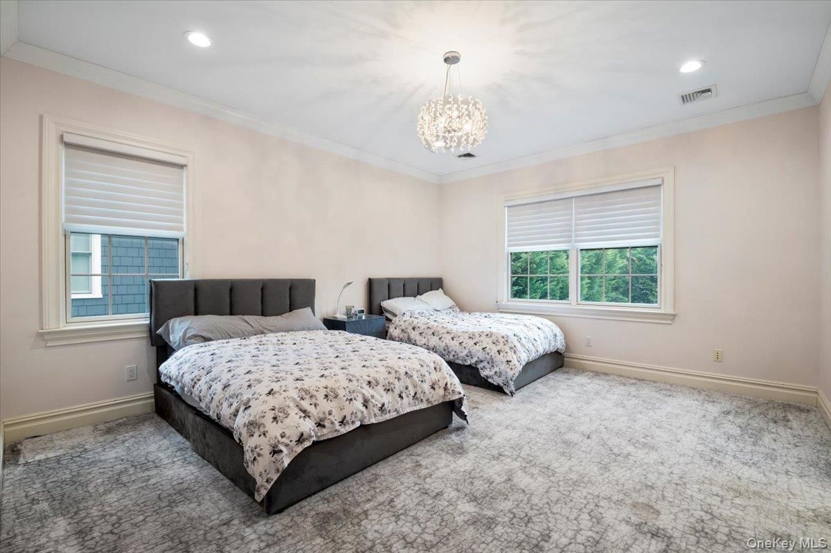 Bedroom, Chandelier, Interior, Recessed Lighting