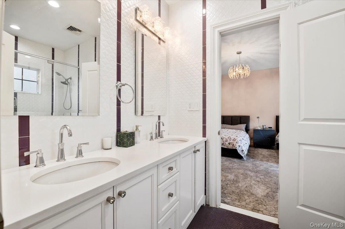 Bathroom, Bedroom, Chandelier, Dual Sink Vanities, Interior, Recessed Lighting