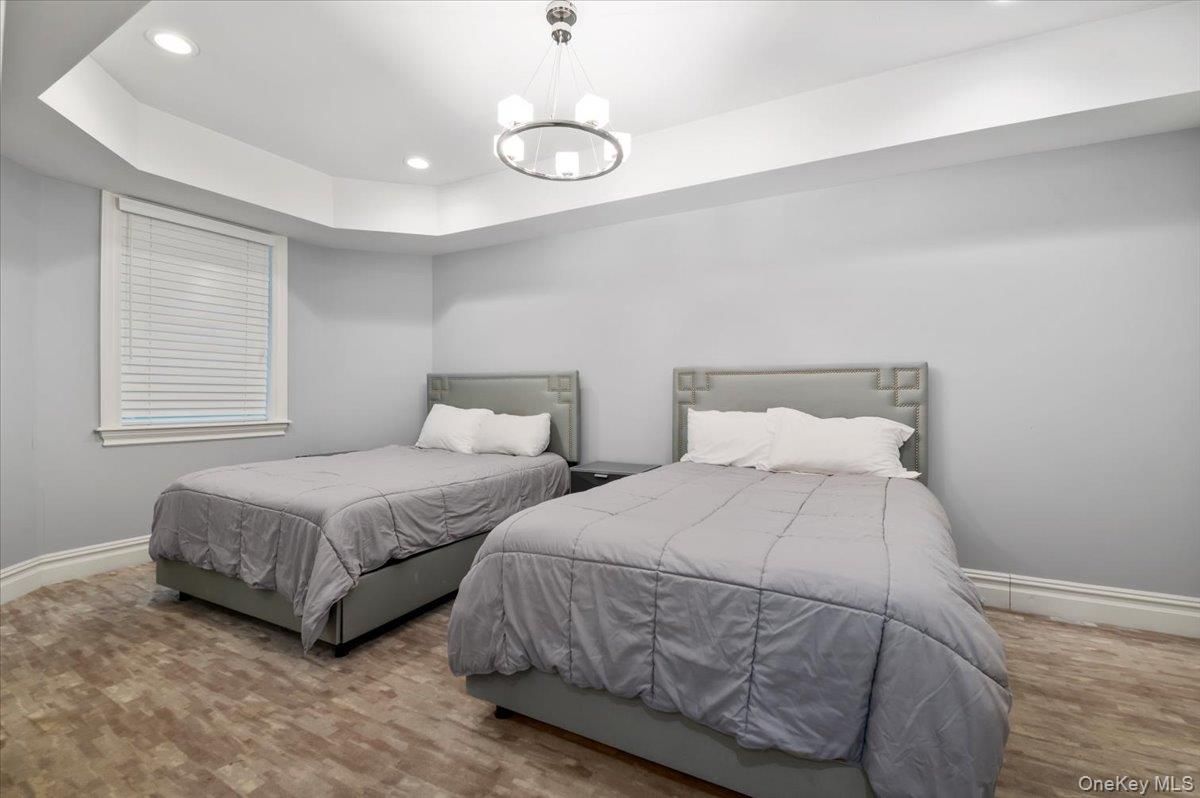 Bedroom, Interior, Pendant Lights, Recessed Lighting, Wood Texture Flooring