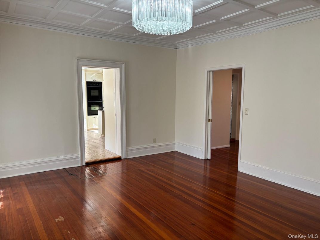 Chandelier, Empty room, Interior, Wood Texture Flooring