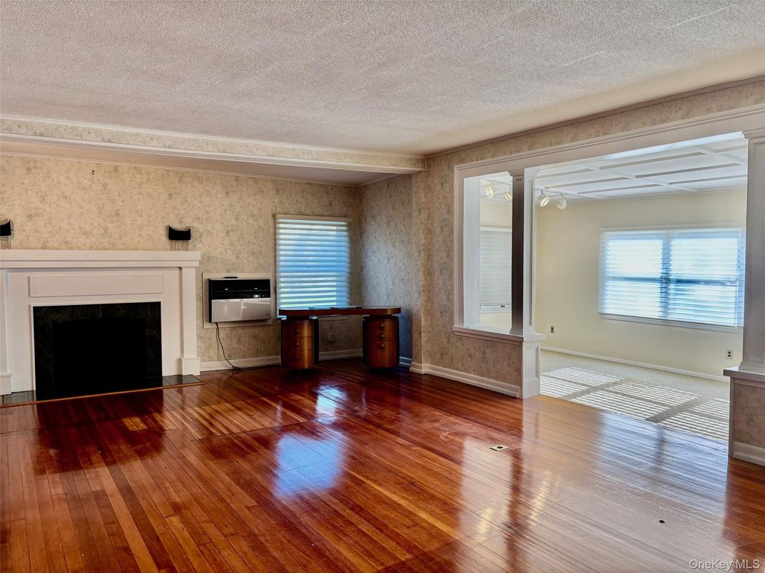 Empty room, Fireplace, Interior, Wood Texture Flooring
