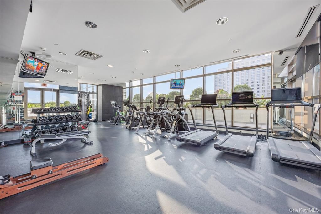 Fitness Equipment, Gym, Interior, Recessed Lighting