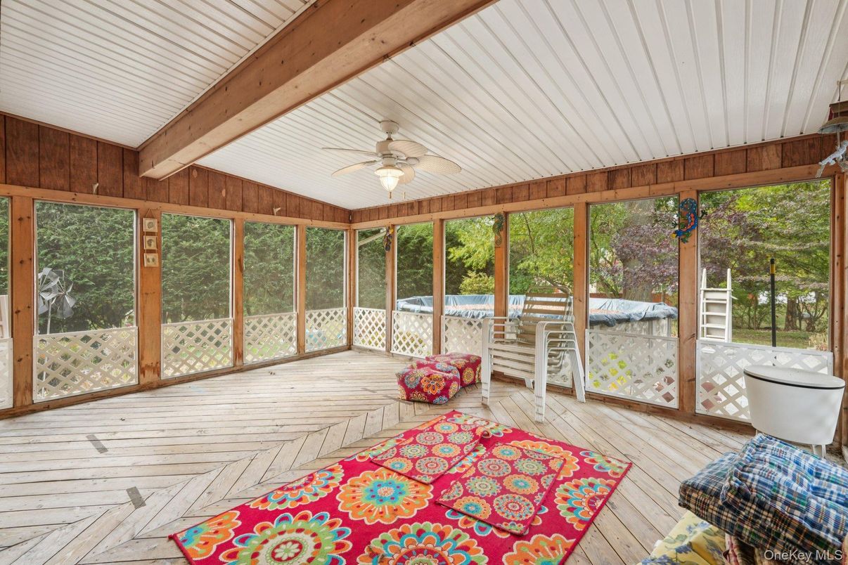 Interior, Sun Room, Wooden Beams, Wood Texture Flooring, Wooden Walls