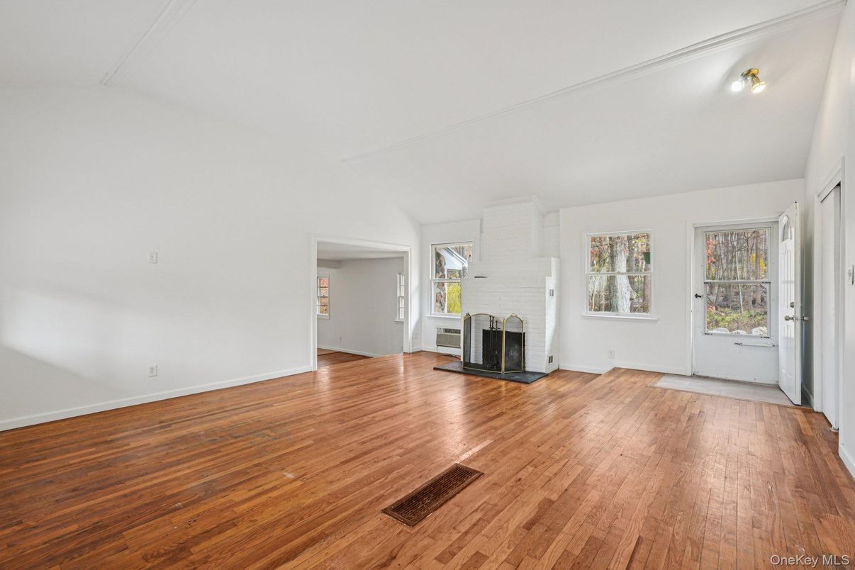 Empty room, Fireplace, Interior, Wood Texture Flooring