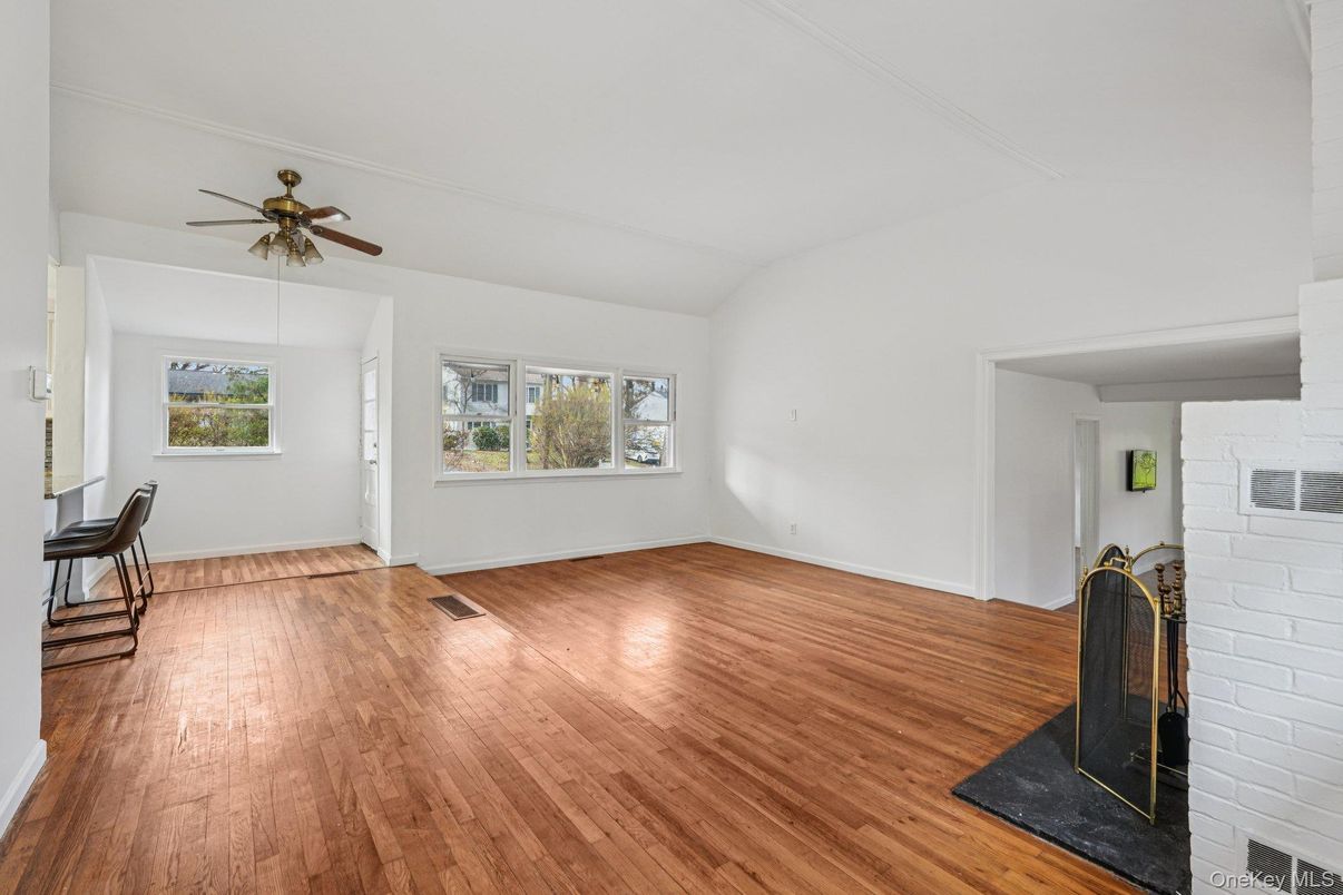 Empty room, Fireplace, Interior, Wood Texture Flooring