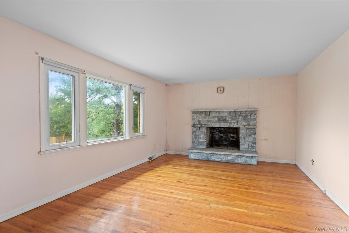 Empty room, Fireplace, Interior, Wood Texture Flooring