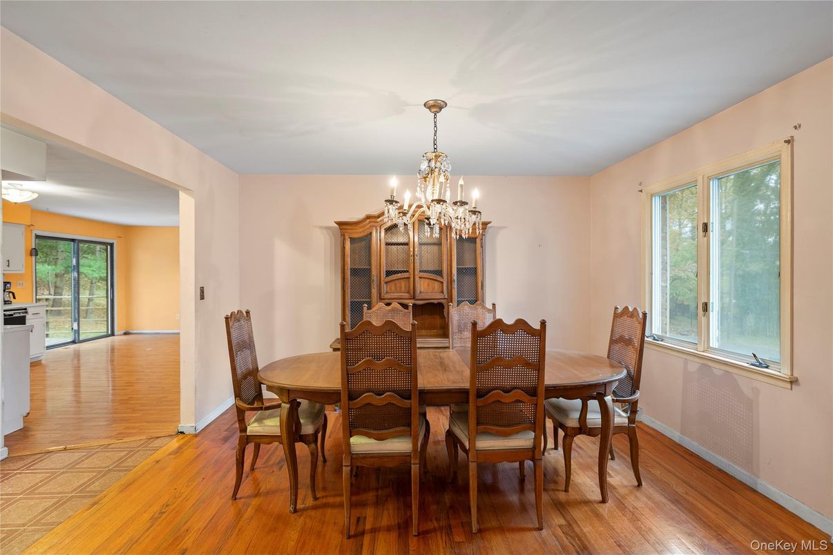 Chandelier, Dining room, Interior, Wood Texture Flooring