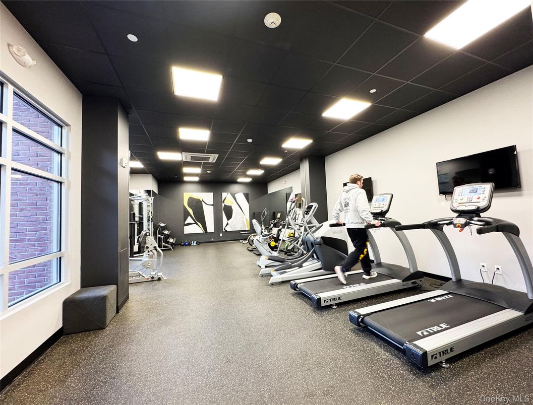 Fitness Equipment, Gym, Interior, Recessed Lighting