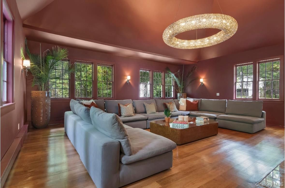 Interior, Living room, Pendant Lights, Wood Texture Flooring