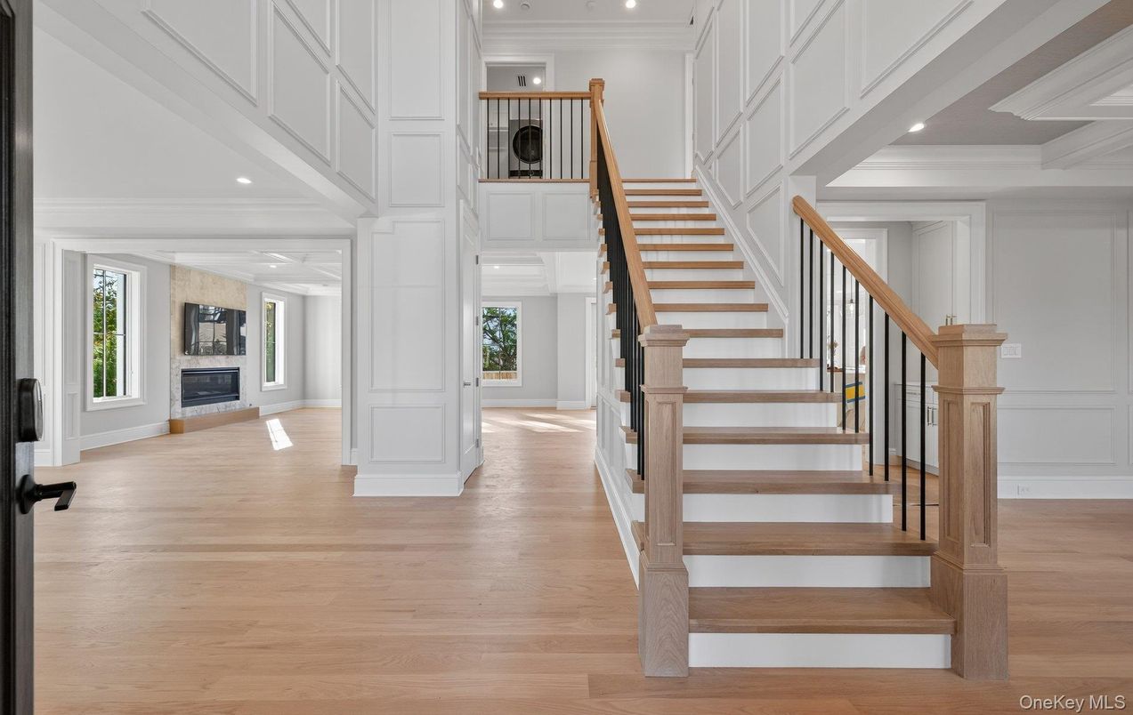 Fireplace, Interior, Recessed Lighting, Wood Texture Flooring