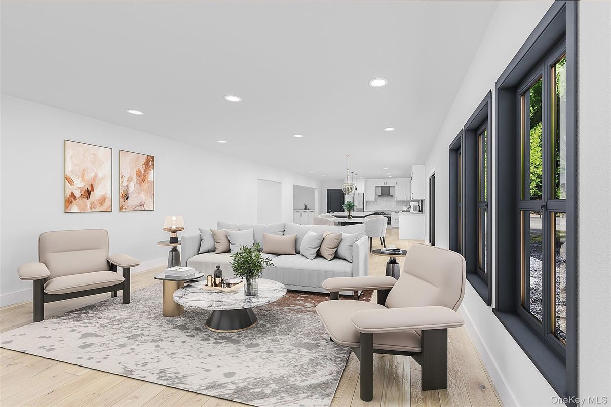 Dining room, Interior, Kitchen, Living room, Pendant Lights, Recessed Lighting, Wood Texture Flooring