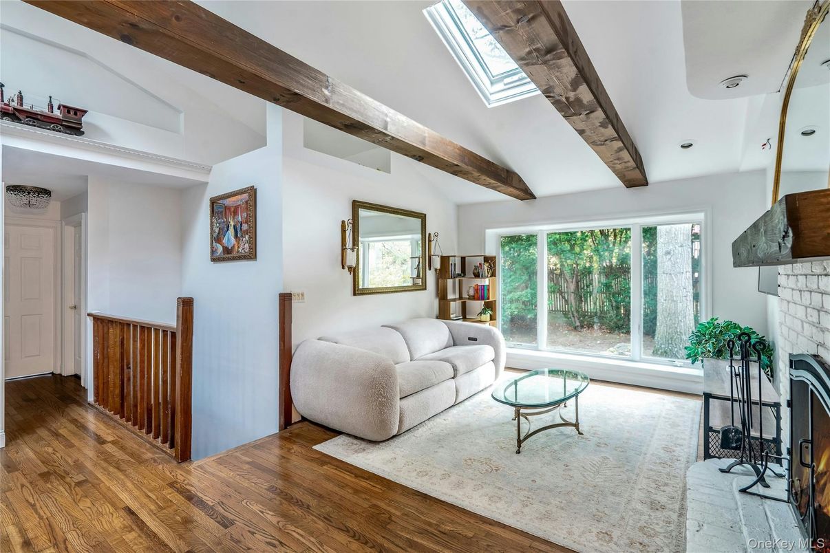 Fireplace, Interior, Living room, Wooden Beams, Wood Texture Flooring