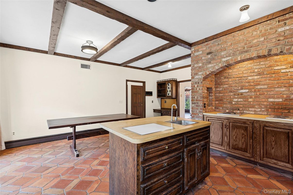 Interior, Kitchen, Stone Walls, Wooden Beams