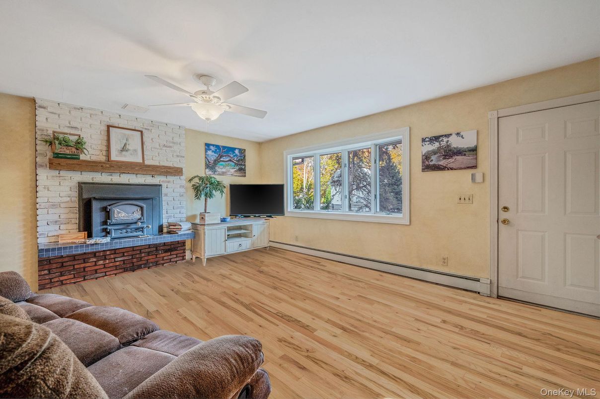 Fireplace, Interior, Stone Walls, Wood Texture Flooring