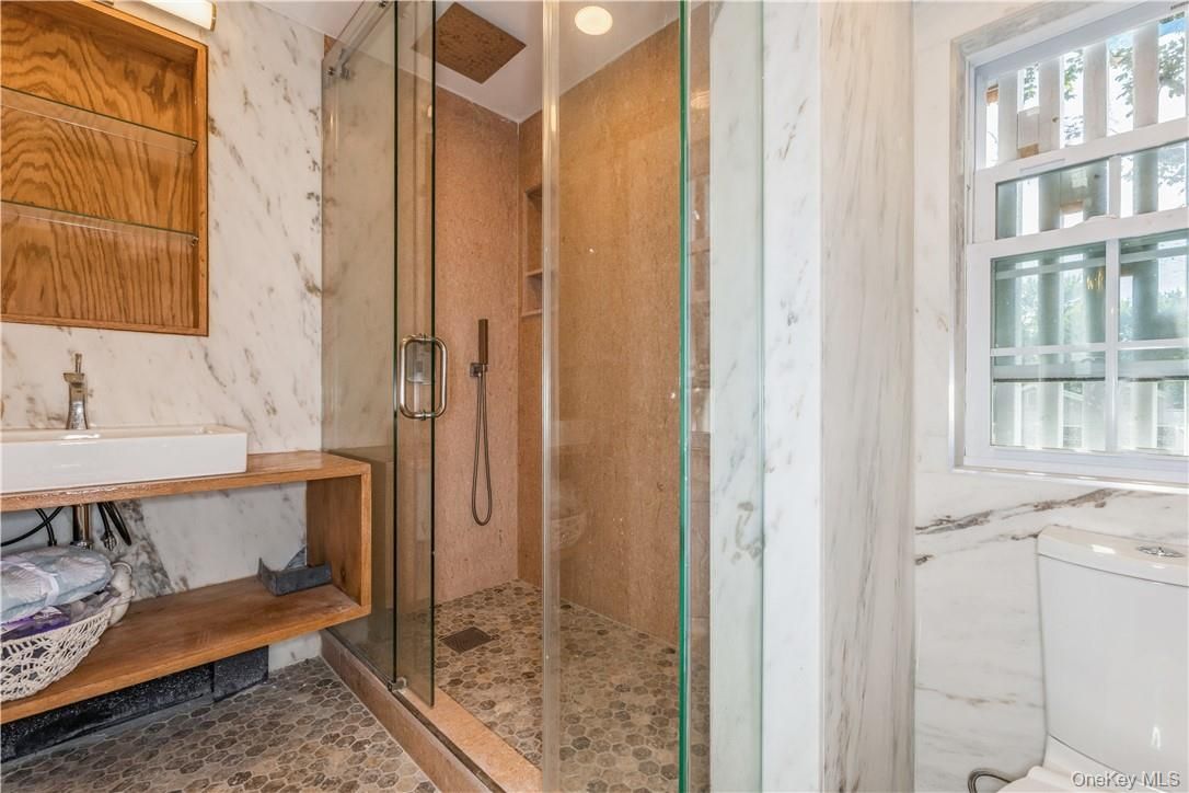 Bathroom, Glass Shower, Interior, Marble Walls