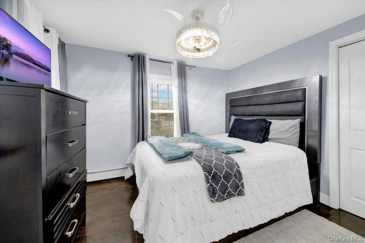 Bedroom, Chandelier, Interior, Wood Texture Flooring