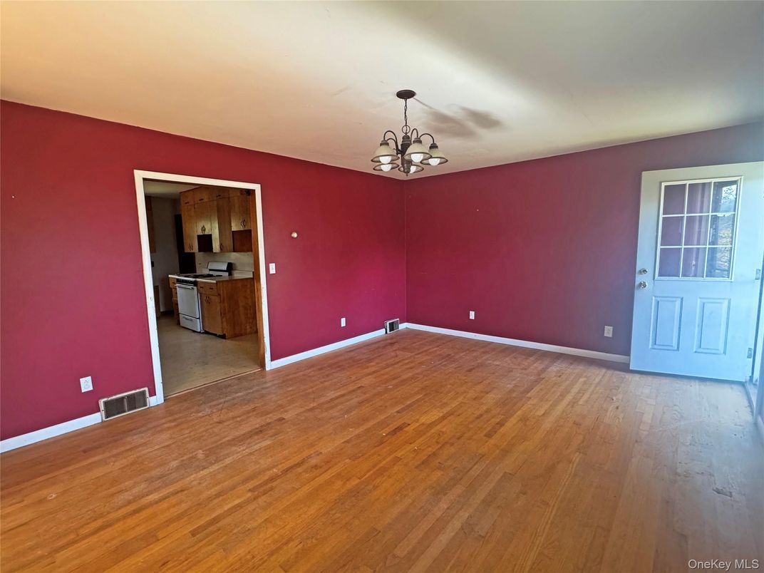 Chandelier, Empty room, Interior, Kitchen, Wood Texture Flooring