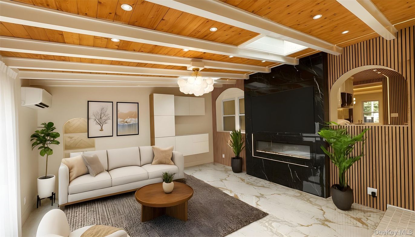 Fireplace, Interior, Living room, Marble, Recessed Lighting, Wooden Beams, Wooden Ceilings