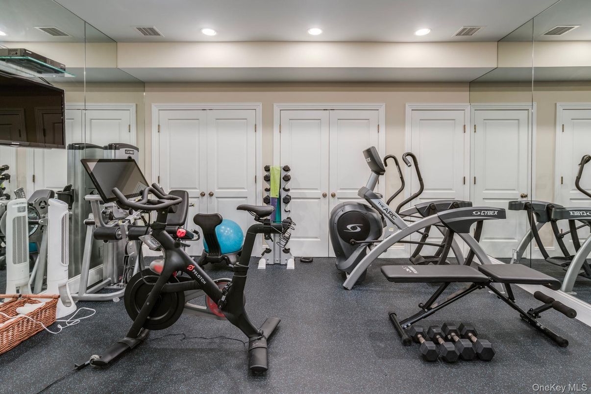 Fitness Equipment, Gym, Interior, Recessed Lighting