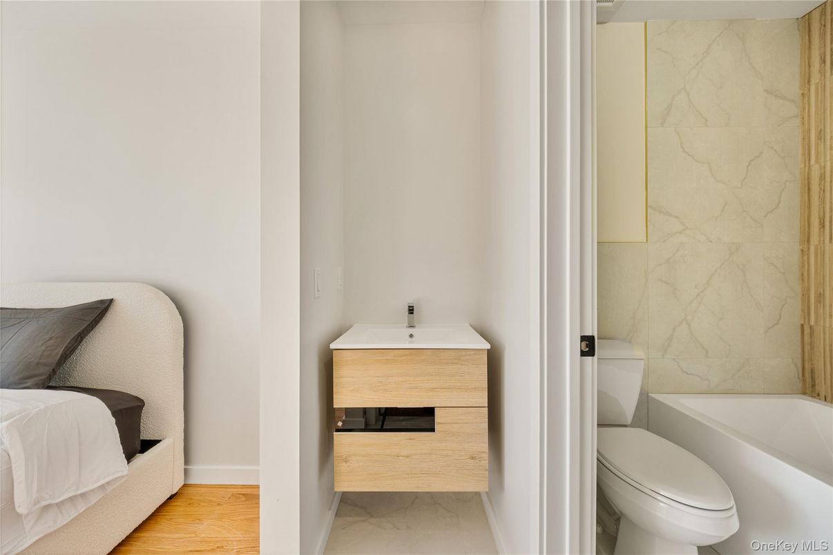 Bathroom, Bedroom, Interior, Marble, Marble Walls, Wood Texture Flooring