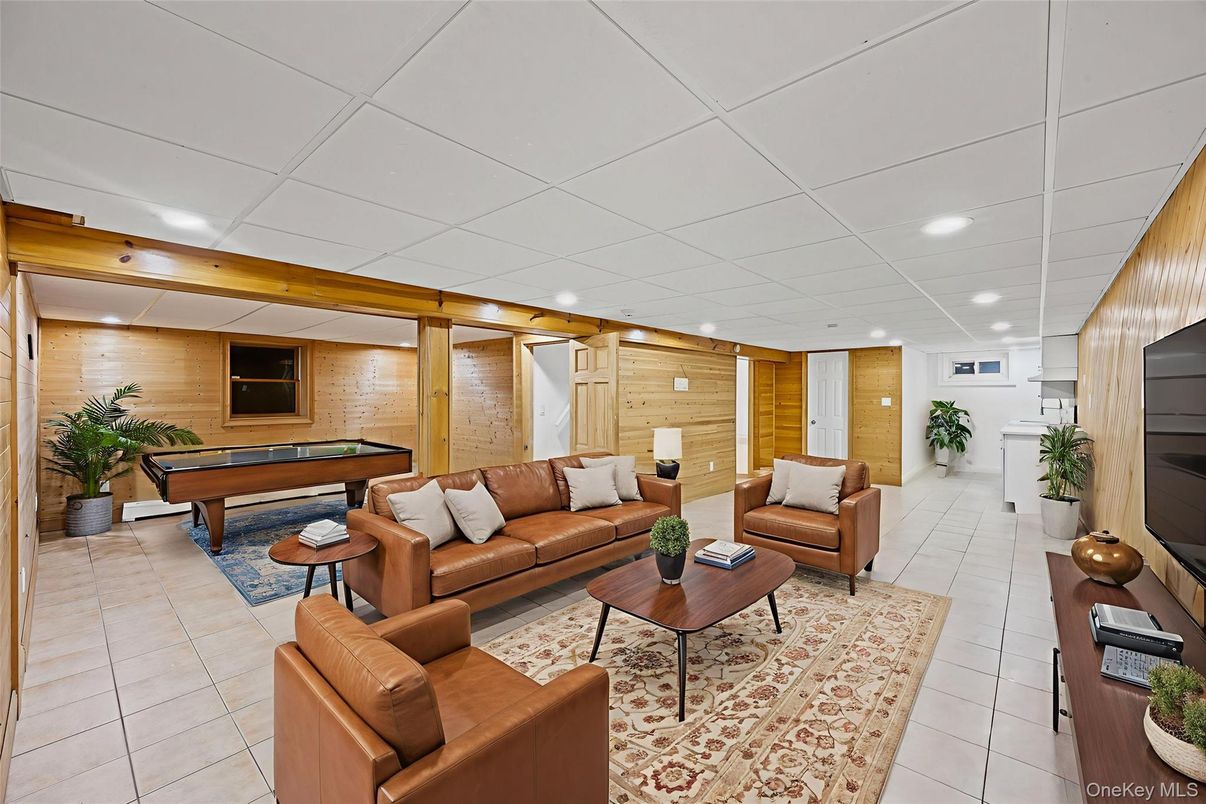 Billiard Table, Game Room, Interior, Living room, Recessed Lighting, Wooden Walls