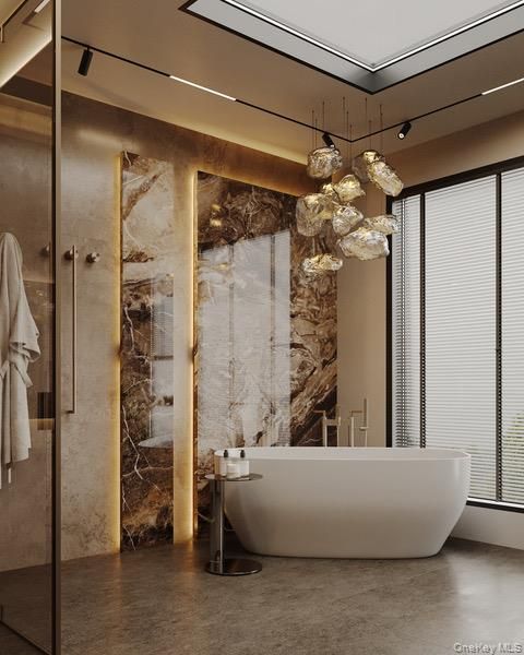 Bathroom, Free Standing Baths, Interior, Pendant Lights